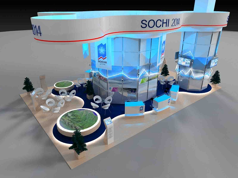 Эксклюзивный стенд для выставки, посвященный олимпийским играм в Сочи 2014 года